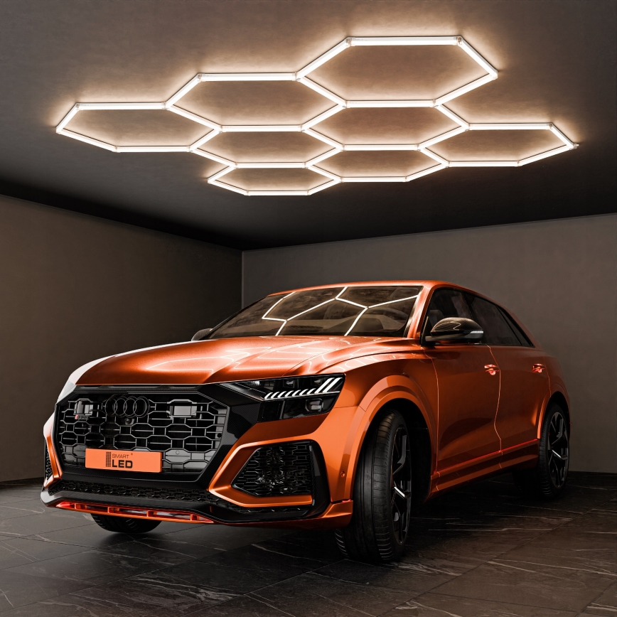 LED-Deckenleuchte HEXAGON LED/280W/85-265V 4000K 313x298 cm CRI 90 IP54 weiß