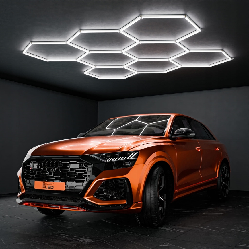 LED-Deckenleuchte HEXAGON LED/280W/85-265V 6500K 313x298 cm CRI 90 IP54 weiß