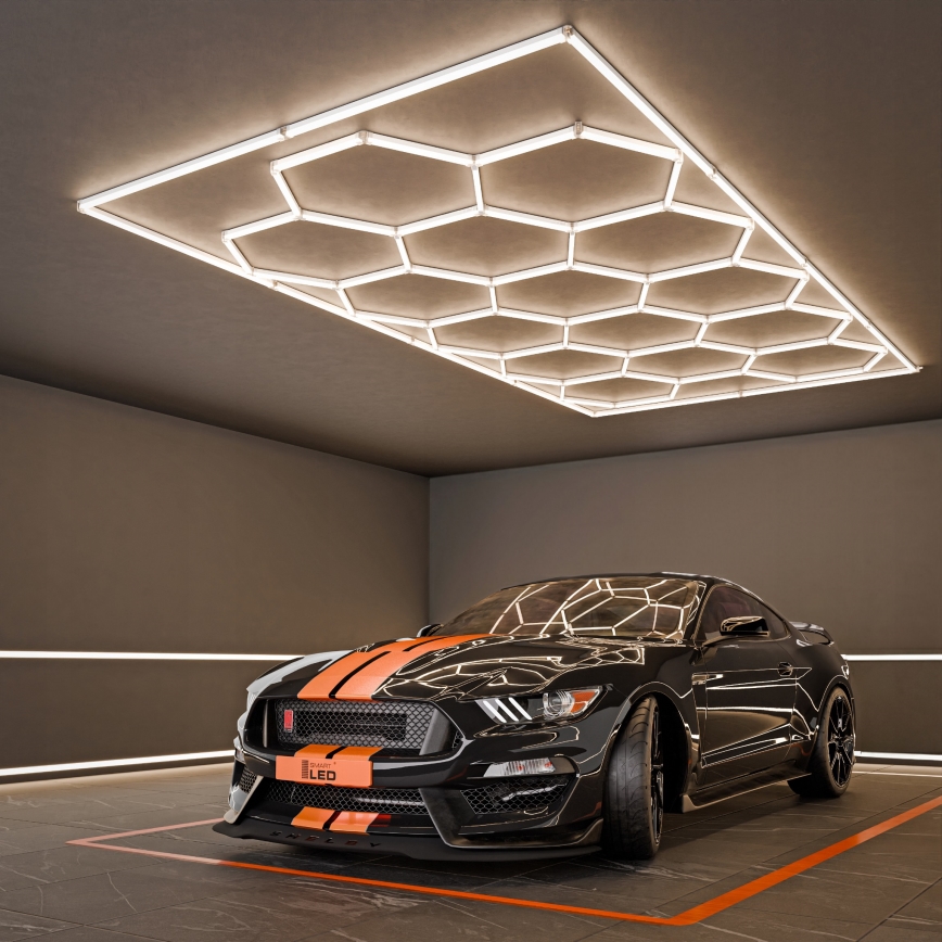 LED-Deckenleuchte HEXAGON LED/696W/85-265V 4000K 484x243 cm CRI 90 IP54 weiß