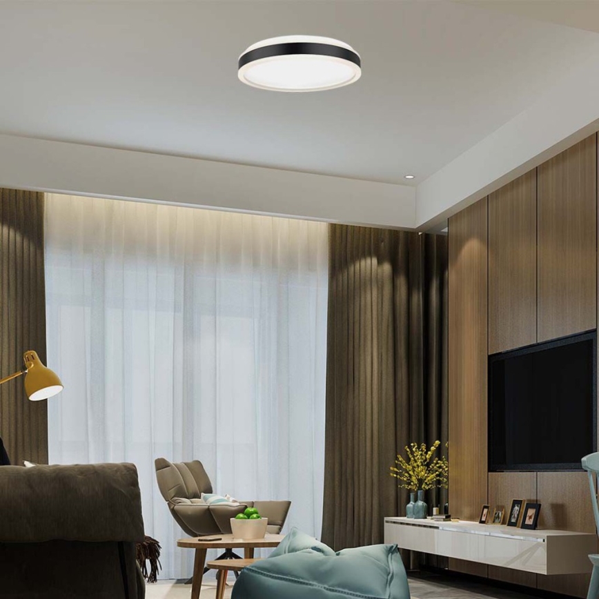 LED-Deckenleuchte LED/24W/230V 4000K d 45 cm schwarz