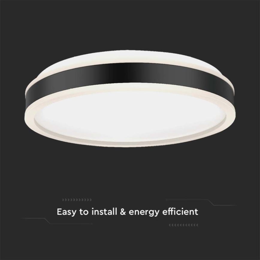 LED-Deckenleuchte LED/24W/230V 4000K d 45 cm schwarz