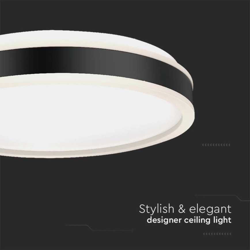 LED-Deckenleuchte LED/24W/230V 4000K d 45 cm schwarz
