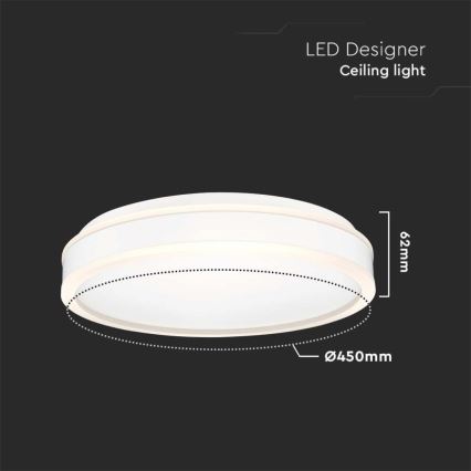 LED-Deckenleuchte LED/24W/230V 4000K d 45 cm weiß