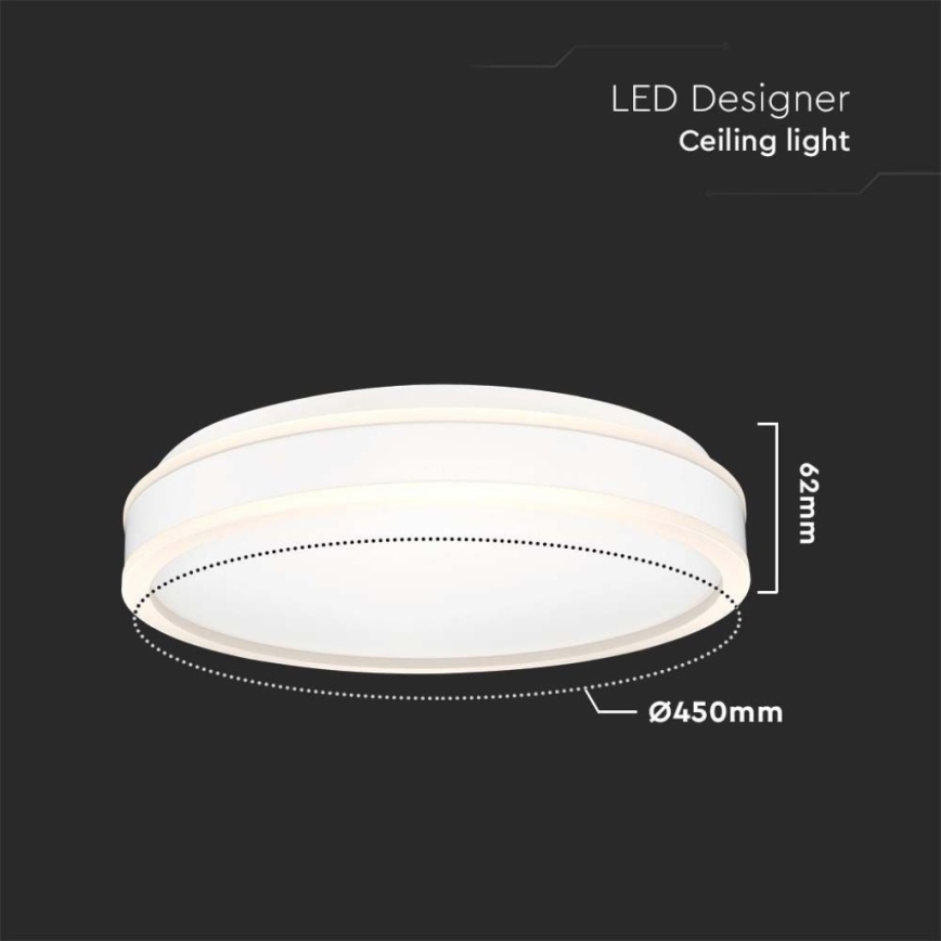 LED-Deckenleuchte LED/24W/230V 4000K d 45 cm weiß