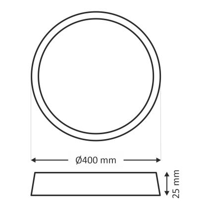 LED-Deckenleuchte LED/32W/230V 3000/4000/6500K Ø 40 cm braun
