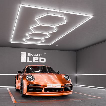 LED Deckenleuchte HEXAGON LED/384W/85-265V 6500K 484x243 cm CRI 90 IP54 weiß