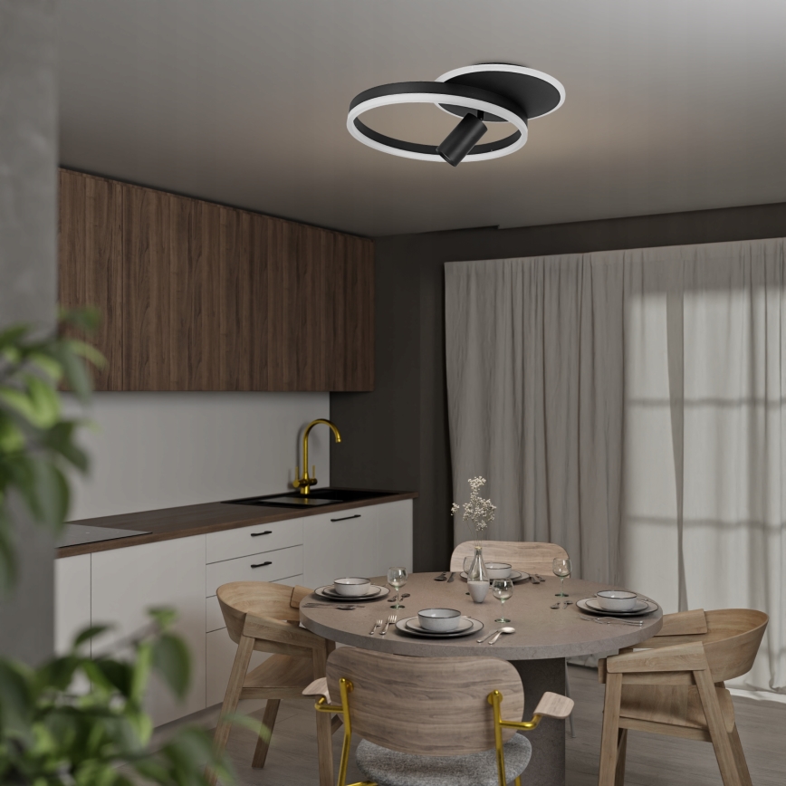 LED-Deckenleuchte LED/38W/230V + 1xGU10/30W schwarz