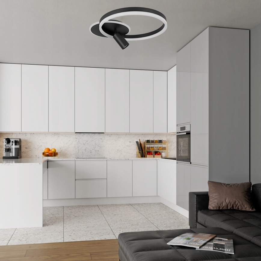 LED-Deckenleuchte LED/38W/230V + 1xGU10/30W schwarz