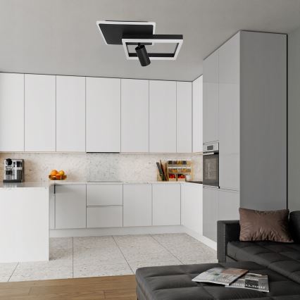 LED-Deckenleuchte LED/38W/230V + 1xGU10/30W schwarz