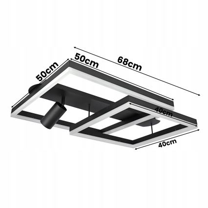 LED-Deckenleuchte LED/38W/230V + 1xGU10/30W schwarz