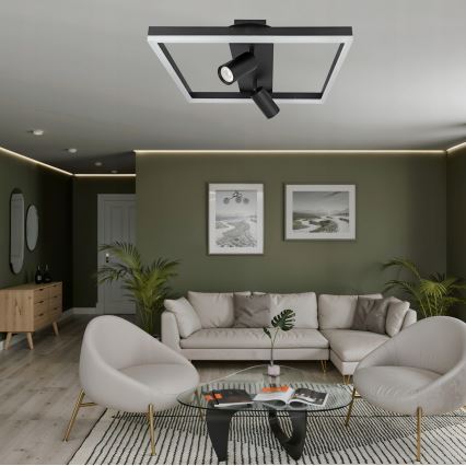 LED Deckenleuchte LED/38W/230V + 2xGU10/30W schwarz