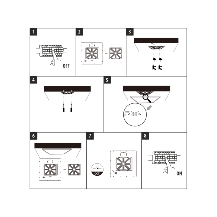 LED-Deckenleuchte LED/40W/230V 3000/4000/6500K 50x50 cm beige