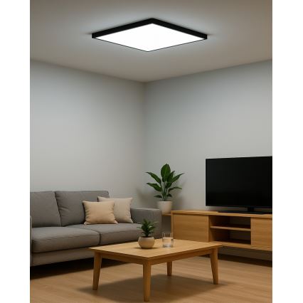 LED-Deckenleuchte LED/40W/230V 3000/4000/6500K 50x50 cm schwarz