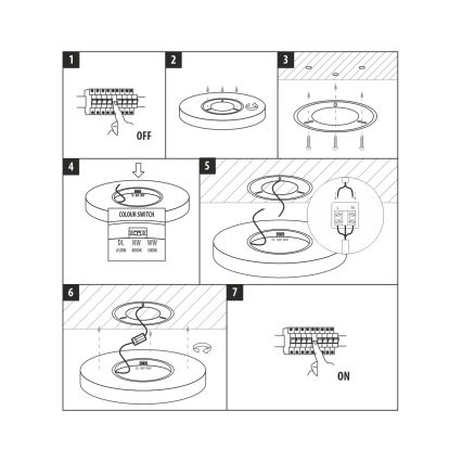 LED-Deckenleuchte LED/40W/230V 3000/4000/6500K Ø 50 cm braun