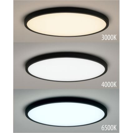 LED-Deckenleuchte LED/40W/230V 3000/4000/6500K Ø 50 cm schwarz