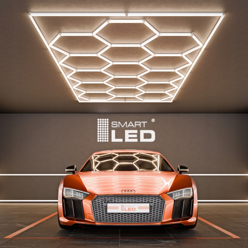 LED-Deckenleuchte HEXAGON LED/696W/85-265V 4000K 484x243 cm CRI 90 IP54 weiß