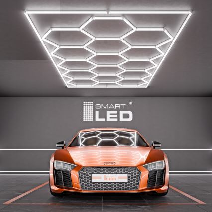 LED-Deckenleuchte HEXAGON LED/696W/85-265V 6500K 484x243 cm CRI 90 IP54 weiß