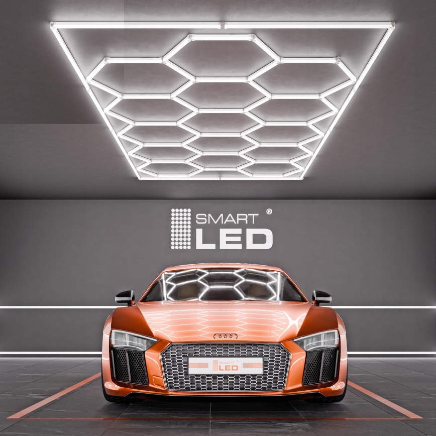 LED-Deckenleuchte HEXAGON LED/696W/85-265V 6500K 484x243 cm CRI 90 IP54 weiß