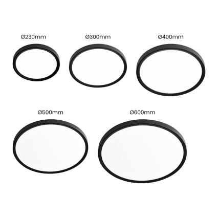 LED Deckenleuchte MAQ LED/18W/230V 3000/4000/6500K IP40 schwarz