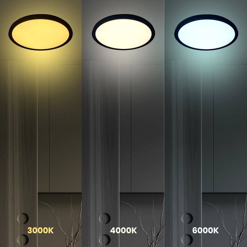 LED Deckenleuchte MAQ LED/24W/230V 3000/4000/6500K IP40 schwarz