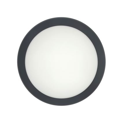 LED-Badezimmer-Deckenleuchte mit Bewegungsmelder – 20 W, 230 V, einstellbare Farbtemperatur (3000/4000/6500 K), Ø 23 cm, IP54, Anthrazit
