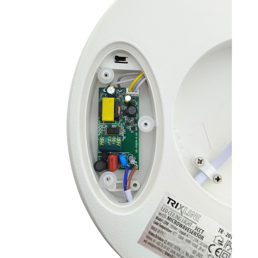 LED-Badezimmer-Deckenleuchte mit Bewegungsmelder LED/20W/230V 3000/4000/6500K Ø 23 cm IP54 weiß