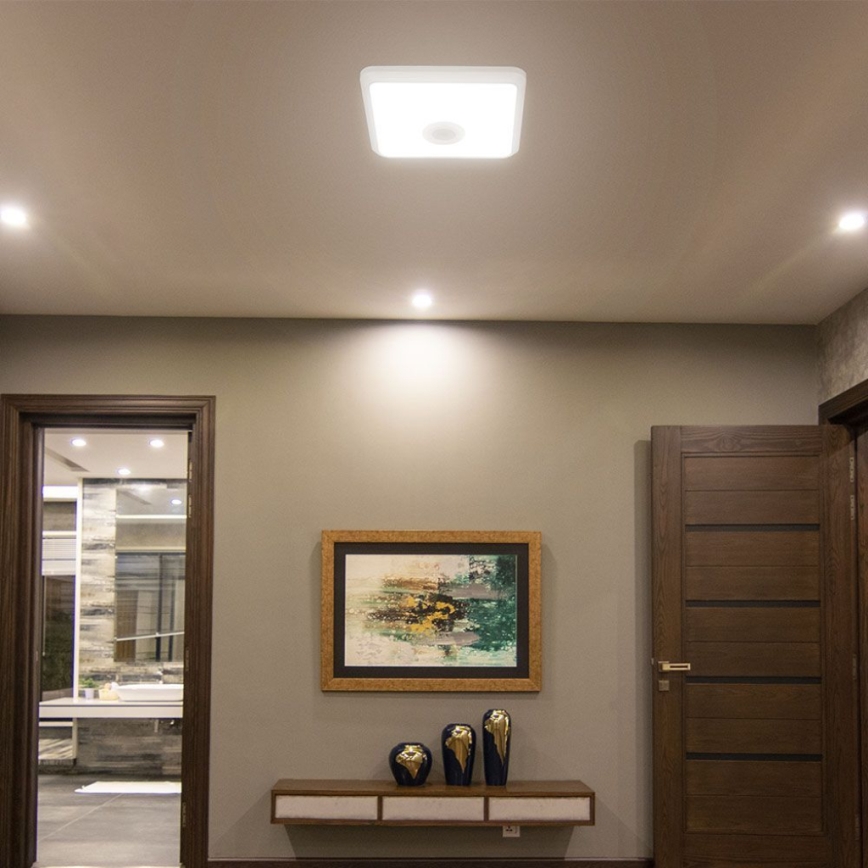 LED-Deckenleuchte mit Sensor SAMSUNG CHIP LED/12W/230V 3000/4000/6000K 25x25 cm weiß