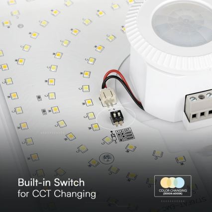 LED-Deckenleuchte mit Sensor SAMSUNG CHIP LED/12W/230V 3000/4000/6000K 25x25 cm weiß