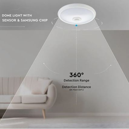 LED-Deckenleuchte mit Sensor SAMSUNG CHIP LED/12W/230V 4000K Ø 29 cm