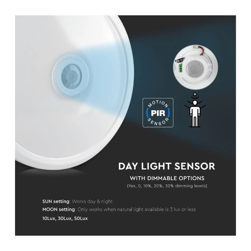 LED-Deckenleuchte mit Sensor SAMSUNG CHIP LED/12W/230V 4000K Ø 29 cm
