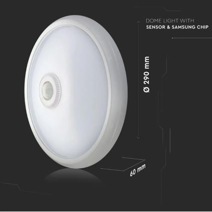 LED-Deckenleuchte mit Sensor SAMSUNG CHIP LED/12W/230V 4000K Ø 29 cm