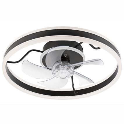 LED Dimmbares Deckenleuchte mit Ventilator APOLLO LED/38W/230V Schwarz + Fernbedienung