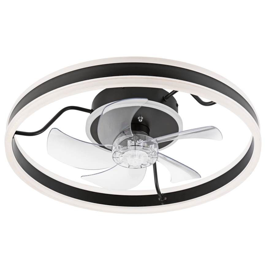 LED Dimmbares Deckenleuchte mit Ventilator APOLLO LED/38W/230V Schwarz + Fernbedienung