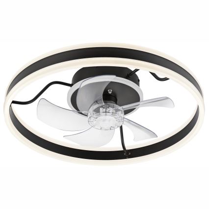 LED Dimmbares Deckenleuchte mit Ventilator APOLLO LED/38W/230V Schwarz + Fernbedienung