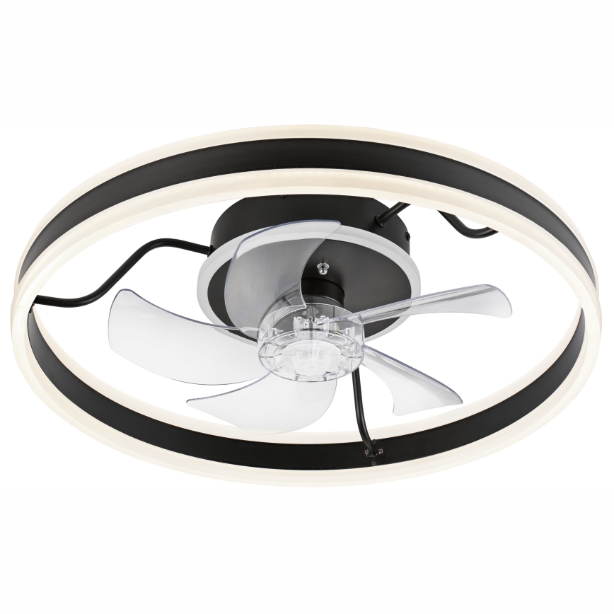 LED Dimmbares Deckenleuchte mit Ventilator APOLLO LED/38W/230V Schwarz + Fernbedienung