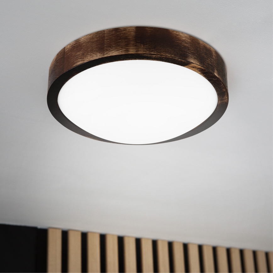 LED-Deckenleuchte OAK SLIM LED/20W/230V 4000K Ø 27 cm Eiche/dunkelbraun
