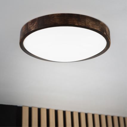LED-Deckenleuchte OAK SLIM LED/36W/230V 4000K Ø 37 cm Eiche/dunkelbraun