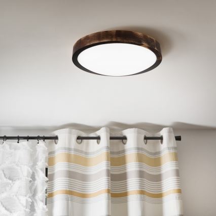 LED-Deckenleuchte OAK SMOKY SLIM LED/20W/230V 4000K Ø 27 cm Eiche/dunkelbraun