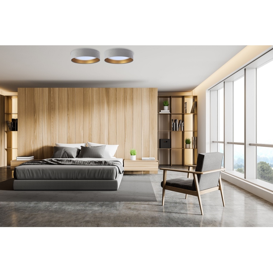 Dimmbare LED-Deckenleuchte SMART GALAXY LED/24W/230V d 45 cm 2700-6500K Wi-Fi Tuya grau/golden + Fernbedienung