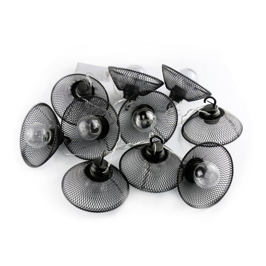 LED-Dekorationskette ASTRA 10xLED/2xAA 2,1 m schwarz