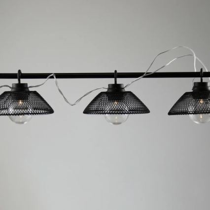 LED-Dekorationskette ASTRA 10xLED/2xAA 2,1 m schwarz