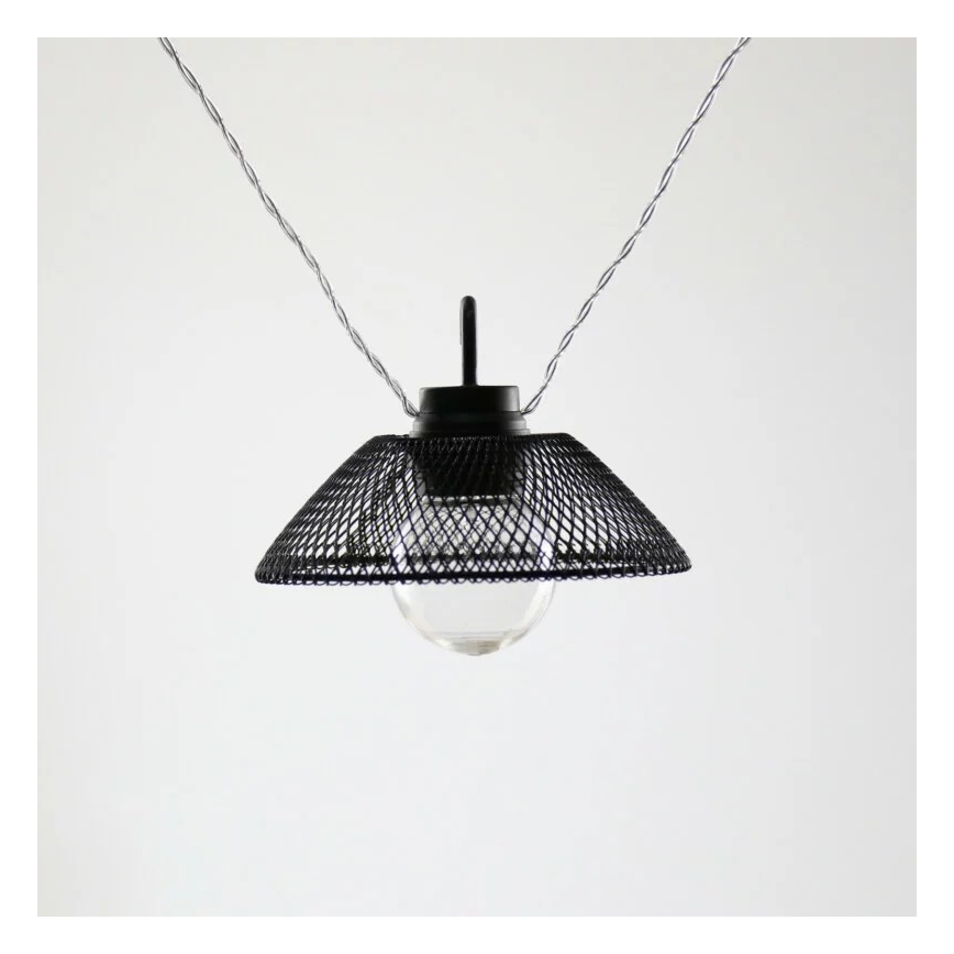 LED-Dekorationskette ASTRA 10xLED/2xAA 2,1 m schwarz