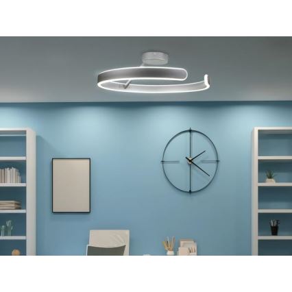 LED Dimmbarer Deckenleuchter LED/72W/230V 3000-6500K mattchrom + Fernbedienung