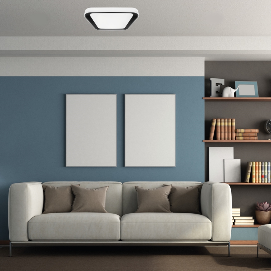 LED Dimmbares Deckenleuchte QUADRO LED/38W/230V 3000-6000K Weiß/Schwarz + Fernbedienung