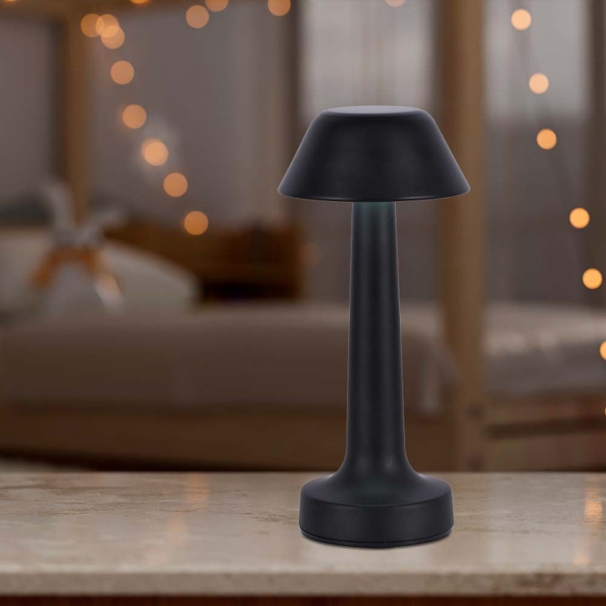 LED dimmbare, wiederaufladbare Touch-Tischlampe LED/1W/5V 3000-6000K 1800 mAh schwarz