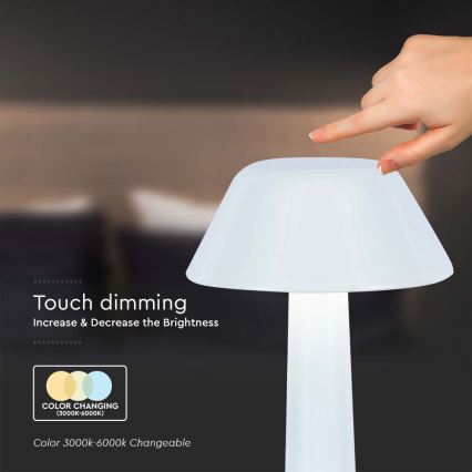LED Dimmbarer wiederaufladbarer Touch-Tischleuchte LED/1W/5V 3000-6000K 1800 mAh weiß