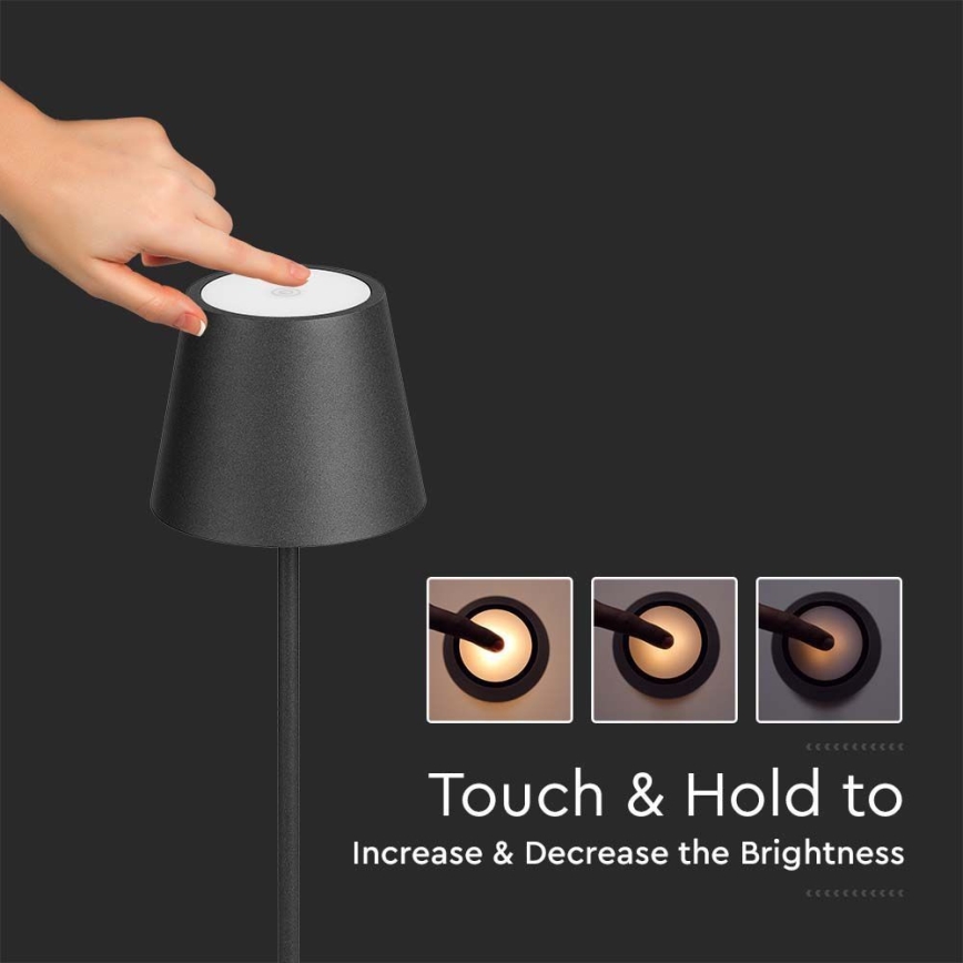 LED dimmbare wiederaufladbare Stehlampe 3in1 LED/4W/5V 4400 mAh 3000K IP54 schwarz