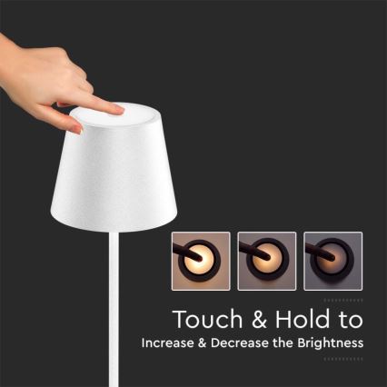 LED dimmbare wiederaufladbare Stehlampe 3in1 LED/4W/5V 4400 mAh 3000K IP54 weiß
