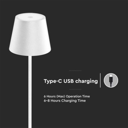 LED dimmbare wiederaufladbare Stehlampe 3in1 LED/4W/5V 4400 mAh 3000K IP54 weiß
