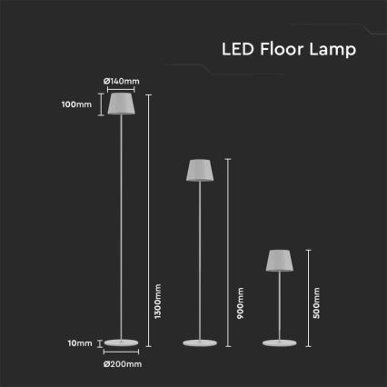 LED dimmbare wiederaufladbare Stehlampe 3in1 LED/4W/5V 4400 mAh 3000K IP54 weiß
